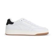 Witte Leren Sneakers voor Mannen Saint Laurent , White , Heren