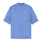 T-shirt met logo Marni , Blue , Heren