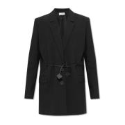 Wollen blazer met leren strikken Lanvin , Black , Dames