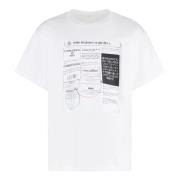 Katoenen T-shirt met Ribbel Halslijn MM6 Maison Margiela , White , Her...