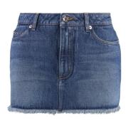 Denim Minirok met Metalen Rivetten Dolce & Gabbana , Blue , Dames