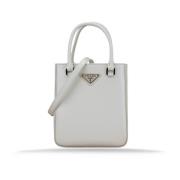 Dames Schoudertas Geborsteld Leer Prada , White , Dames