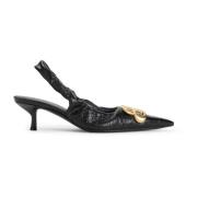 Zwarte Leren Pumps voor Vrouwen Balenciaga , Black , Dames