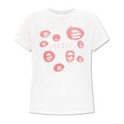 T-shirt met print Re/Done , White , Dames