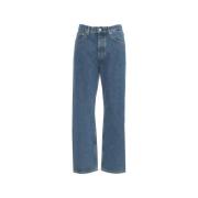 Blauwe Straight Fit Jeans met Logo Patch Won Hundred , Blue , Dames