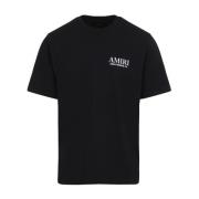 Gestapelde Botten Grafische Tee Amiri , Black , Heren