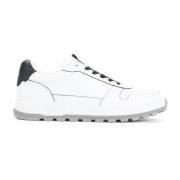 Witte Leren Sneakers Stijlvol Comfortabel Brioni , White , Heren