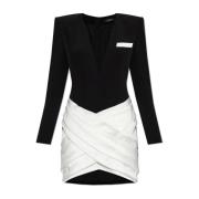 Jurk met decoratieve draperie Balmain , Black , Dames