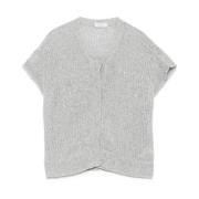 Lichtgrijze Pailletten Vest Jas Peserico , Gray , Dames