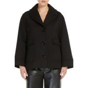 Zwarte Jersey Blazer met Reverskraag Max Mara Studio , Black , Dames