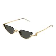 Semi-Randloze Metalen Cat-Eye Zonnebril Gucci , Yellow , Dames