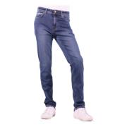 Blauwe Jeans Katoen Elastaan Stof Briglia , Blue , Heren