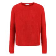 Naadloze Crew Neck Cardigan Rich & Royal , Red , Dames