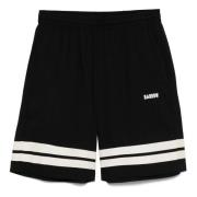 Zwarte Popeline Shorts Barrow , Black , Heren