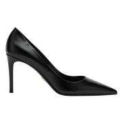 Lage Hak Leren Pumps Prada , Black , Dames