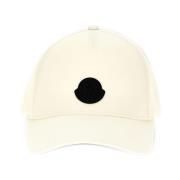 Witte Baseballpet met Logo Moncler , Beige , Heren