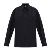 Wollen shirt met zak Bottega Veneta , Black , Dames