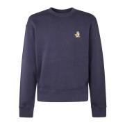 Fox Patch Comfort Sweatshirt Maison Kitsuné , Blue , Heren