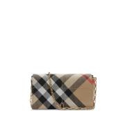 Mini Schoudertas in Beige Katoen Burberry , Beige , Dames