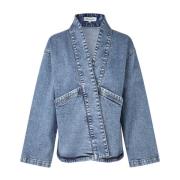 Denim Kimono Jack Blauw Lollys Laundry , Blue , Dames