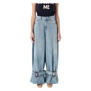 Lichtblauwe Gespmanchet Jeans JW Anderson , Blue , Dames