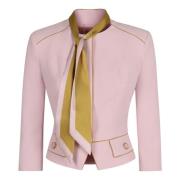 Stijlvolle Striksluiting Jas Elisabetta Franchi , Pink , Dames