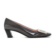 Grijze Kalfsleren Vierkante Neus Pumps Roger Vivier , Black , Dames