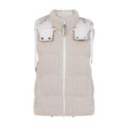 Elegante Nude Gilet Brunello Cucinelli , Beige , Dames