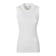 Katoenen Gebreide Top Sportmax , White , Dames