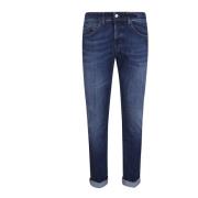 Blauwe Moderne Pasvorm Broek Dondup , Blue , Heren