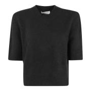 Luxe Cashmere T-shirt Laneus , Black , Dames