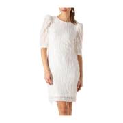 Elegante Korte Trouwjurk met Franjes Y.a.s , White , Dames