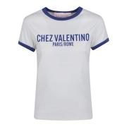 Gestreept T-shirt Valentino Garavani , White , Dames