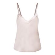 Witte Satijnen Top Verstelbare Bandjes Blanca Vita , White , Dames