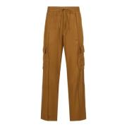 Oliekleurige cargobroek in Tencel met borduursel Iceberg , Beige , Her...