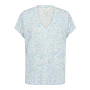 Rozenprint V-Hals T-Shirt Part Two , Blue , Dames