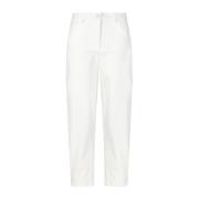 Losvallende Cropped Denim Jeans Luisa Cerano , White , Dames