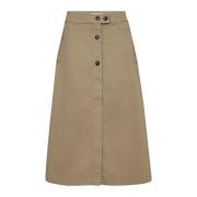 A-lijn Midi Rok Sesame MOS Mosh , Beige , Dames