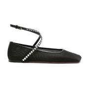 Zwart en wit ballerina schoenen Amina Muaddi , Black , Dames