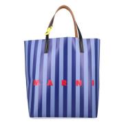 Gestreepte Handtas Lichtblauw Ss25 Marni , Blue , Heren