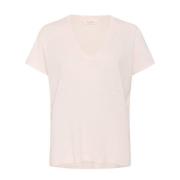 V-hals Tee Mauve Krijt Part Two , Pink , Dames