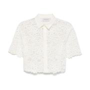 Klassieke witte blouse met korte mouwen Ermanno Scervino , White , Dam...