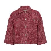 Bouclé Jas met Gouden Knopen MOS Mosh , Red , Dames