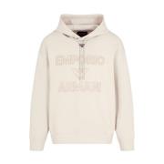 Geborduurde hoodie met logodetail Emporio Armani , Beige , Heren