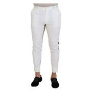 Chique tweekleurige katoenen broek Dolce & Gabbana , White , Heren