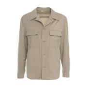 Elegant Beige Wol Overshirt 'John' Briglia , Beige , Heren