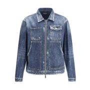 Vintage Denim Carpenter Jean Jacket Dsquared2 , Blue , Heren