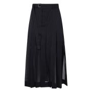 Twist Voile Rok Sacai , Black , Dames