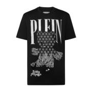 Casual Katoenen T-Shirt Philipp Plein , Black , Heren