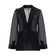 Zijden Blazer met Monochroom Patroon Gabriela Hearst , Black , Dames